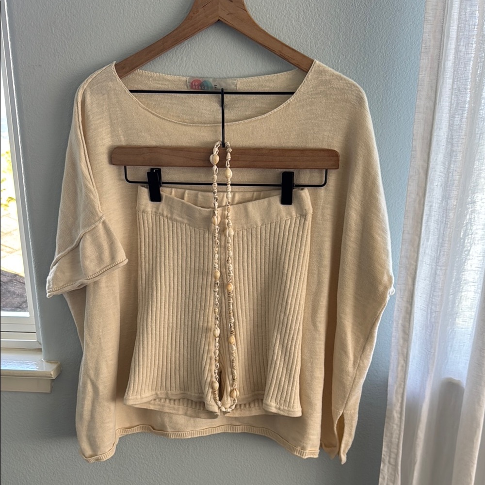 Free People Beach Cream Sweater Set